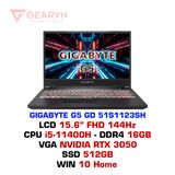  Laptop Gigabyte G5 GD 51S1123SH 