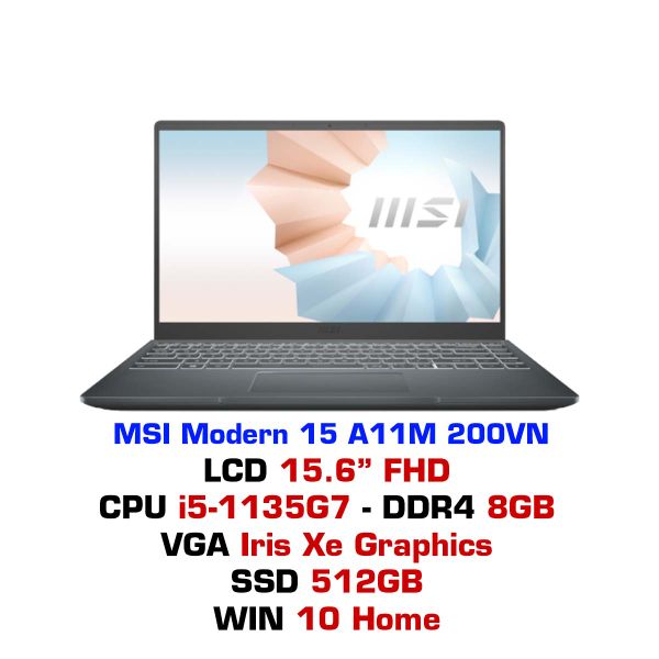  Laptop MSI Modern 15 A11M 200VN 