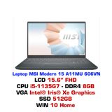  Laptop MSI Modern 15 A11MU 606VN 