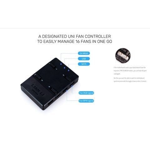  Fan Lian Li UNI Fan SL 120 Triple Black (LED ARGB - Fan ghép nối không dây) 