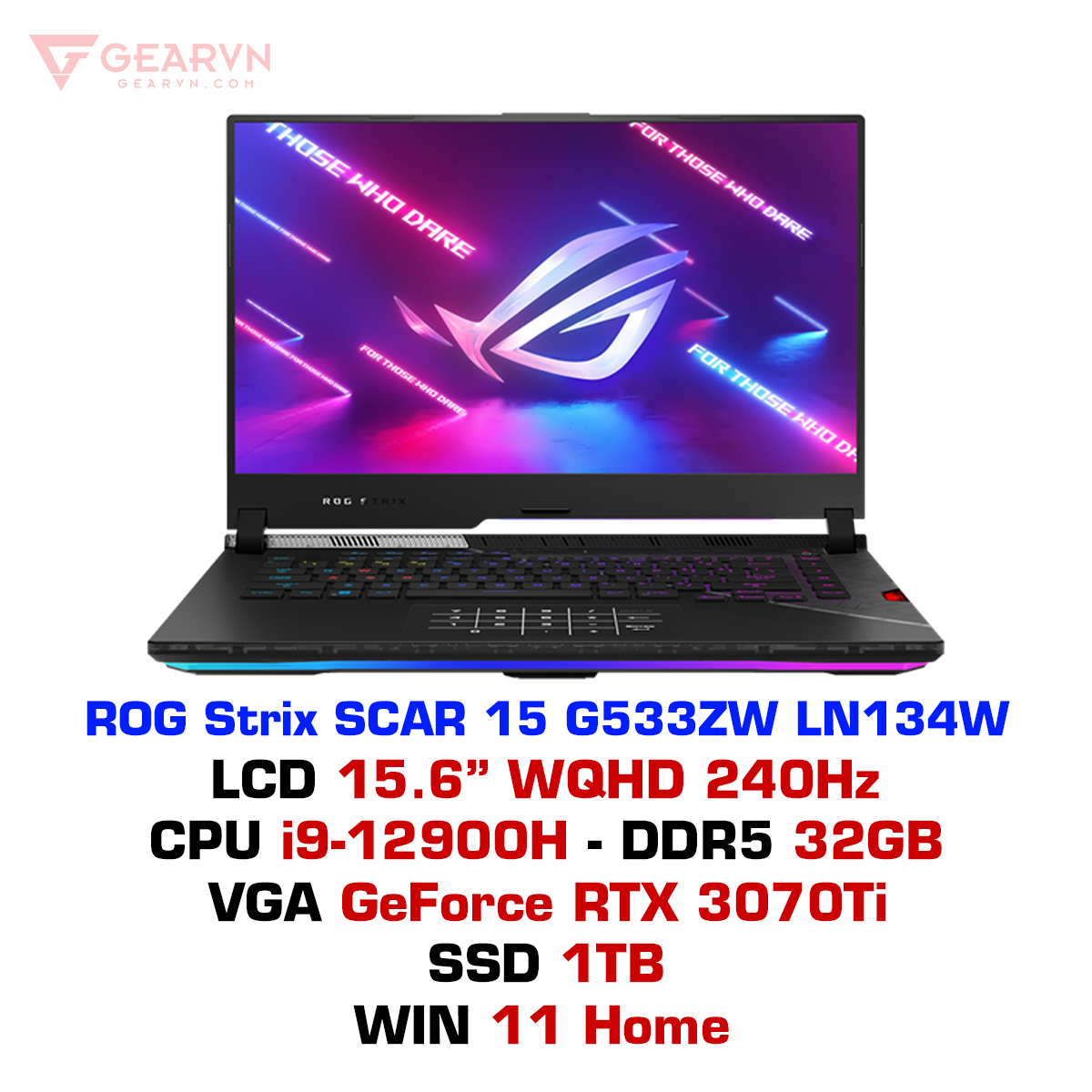 Laptop Gaming Asus Rog Strix Scar 15 G533Zw Ln134W