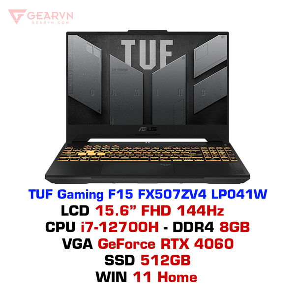  Laptop gaming ASUS TUF Gaming F15 FX507ZV4 LP041W 