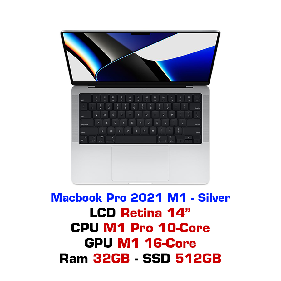MacBook Pro 14" 2021 M1 Pro 32GB 512GB Silver – GEARVN.COM