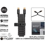  Dây Cáp Mazer Infinite.LINK 3 Pro Cable USB-C To USB-C 2.5m 100W M-PL3Pro-C250G2-BK 