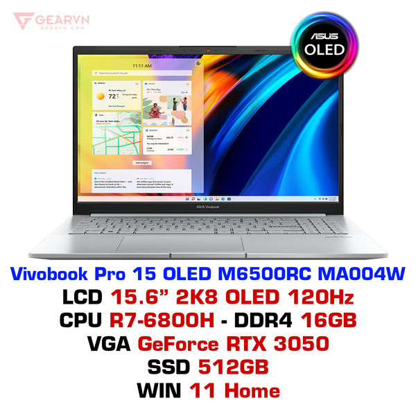  Laptop Asus Vivobook Pro 15 OLED M6500RC MA004W 