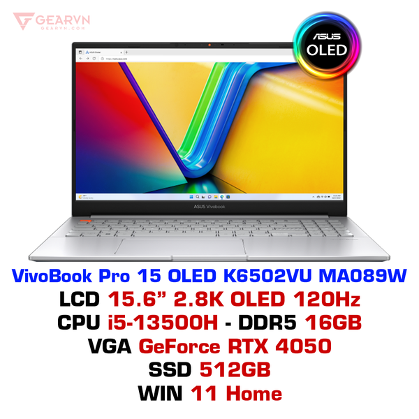  Laptop ASUS VivoBook Pro 15 OLED K6502VU MA089W 