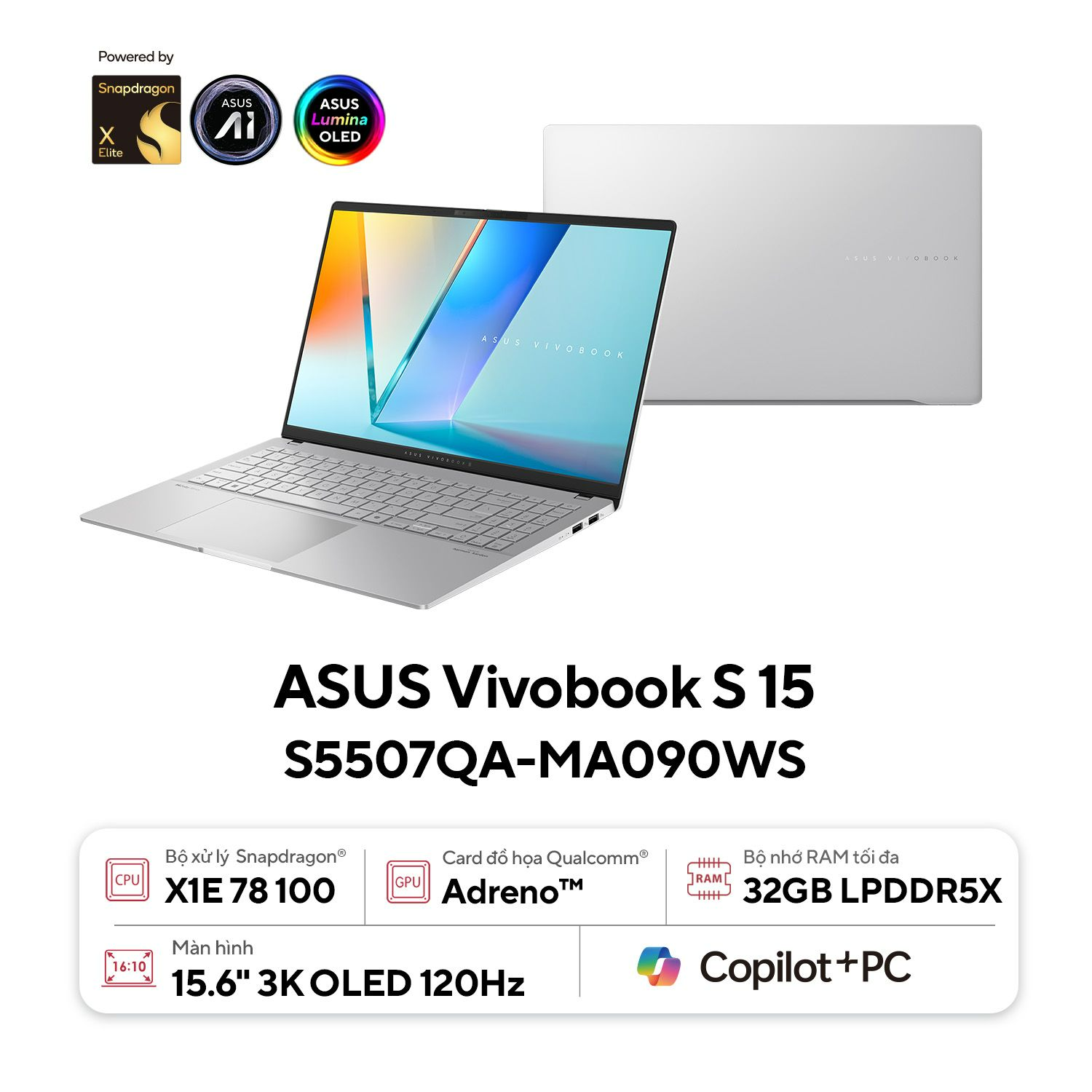 Laptop ASUS Vivobook S 15 OLED S5507QA MA090WS