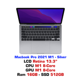  Macbook Pro 13 2020 M1 8GB 512GB MYDC2SA/A - Silver 