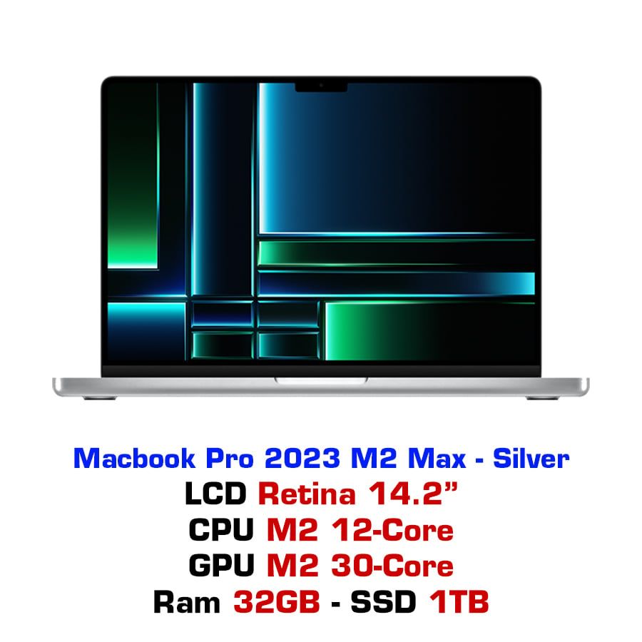 Macbook Pro 14 M2 Max 12Cpu 30Gpu 32Gb 1Tb Silver - Mphk3Sa/A