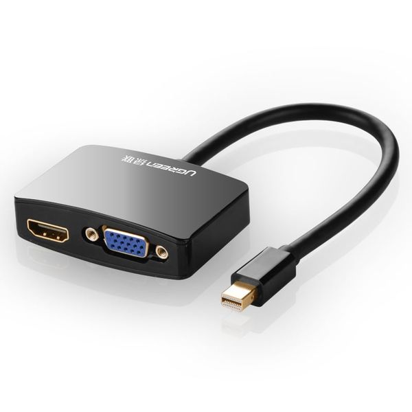  UGreen Mini DP male to VGA female+HDMI female converter cable (4K*2K/30Hz) (MD108) 