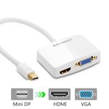  UGreen Mini DP male to VGA female+HDMI female converter cable (1080P) (MD108) 