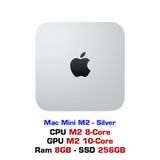  Mac Mini M2 8CPU 10GPU 8GB 256GB Silver - MMFJ3SA/A 