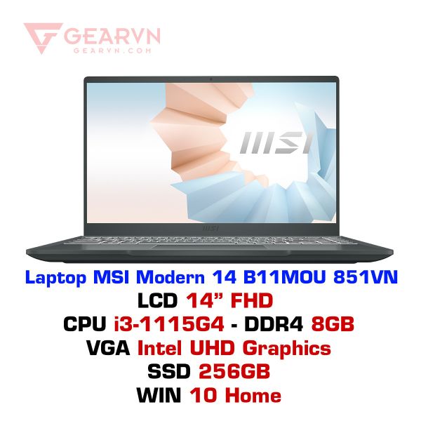  Laptop MSI Modern 14 B11MOU 851VN 