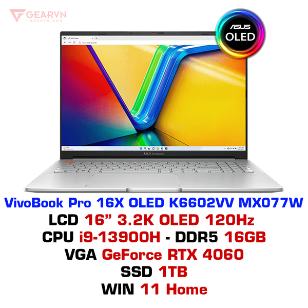  Laptop ASUS VivoBook Pro 16X OLED K6602VV MX077W 