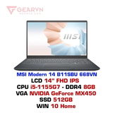  Laptop MSI Modern 14 B11SBU 668VN 