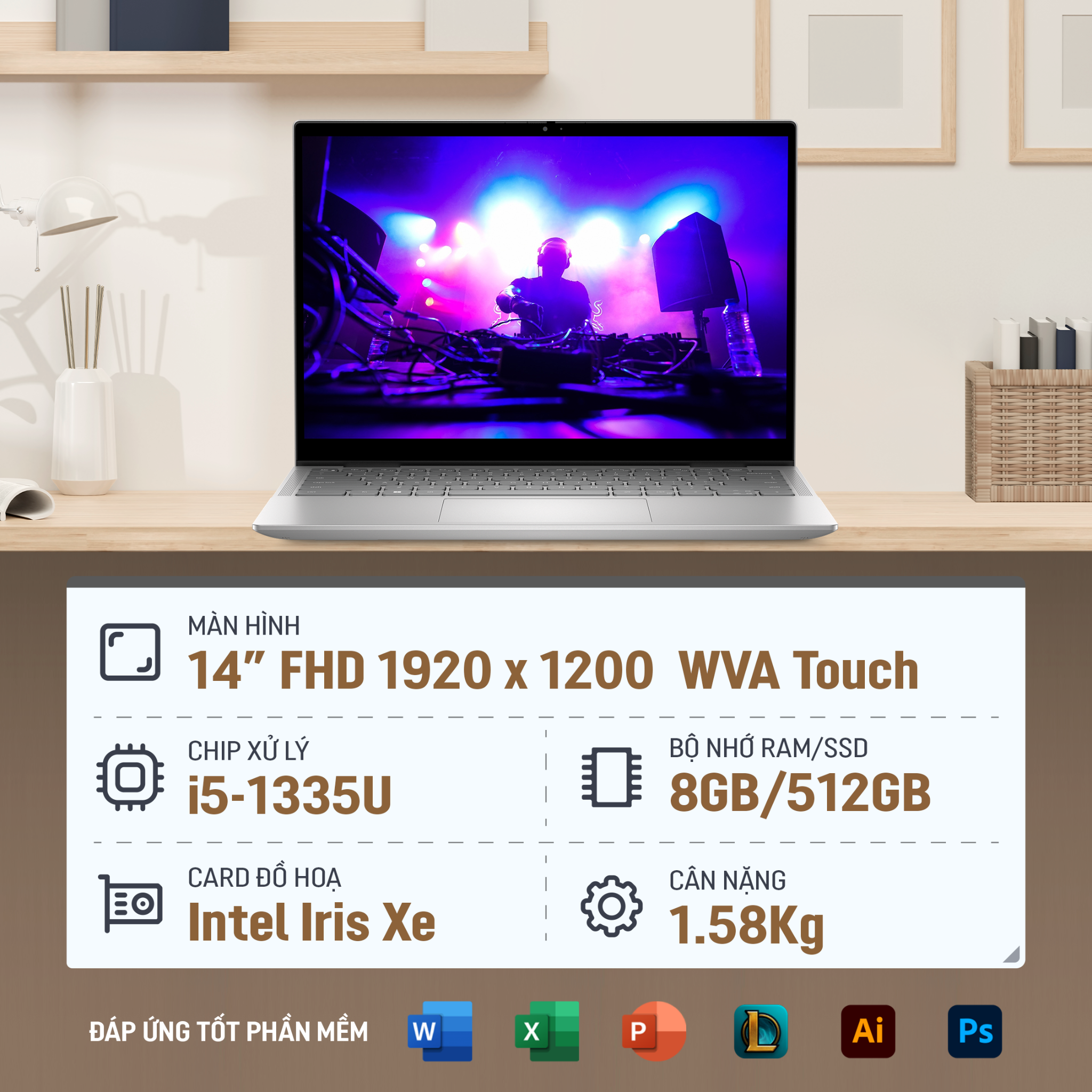 Laptop Dell Inspiron T7430 N7430I58W1 Silver