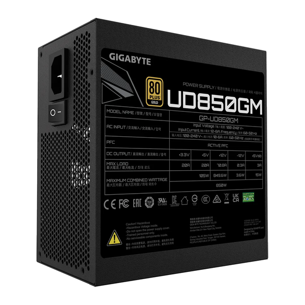  Nguồn máy tính GIGABYTE UD850GM - 80 Plus Gold - Full Modular (850W) 