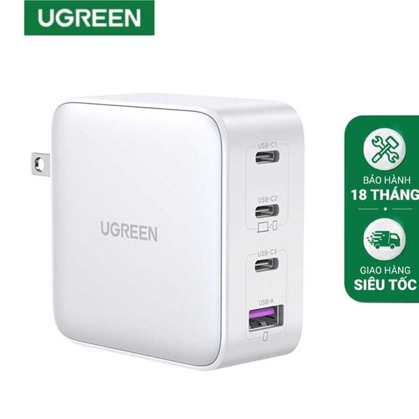 Bộ sạc nhanh GaN 100W Ugreen CD226 15336 (Trắng)