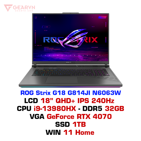  Laptop gaming ASUS ROG Strix G18 G814JI N6063W 