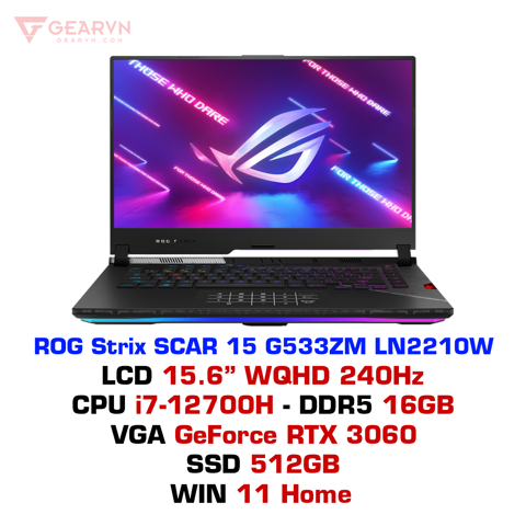 Laptop Asus Gaming ROG Strix SCAR 15 G533ZM LN2210W