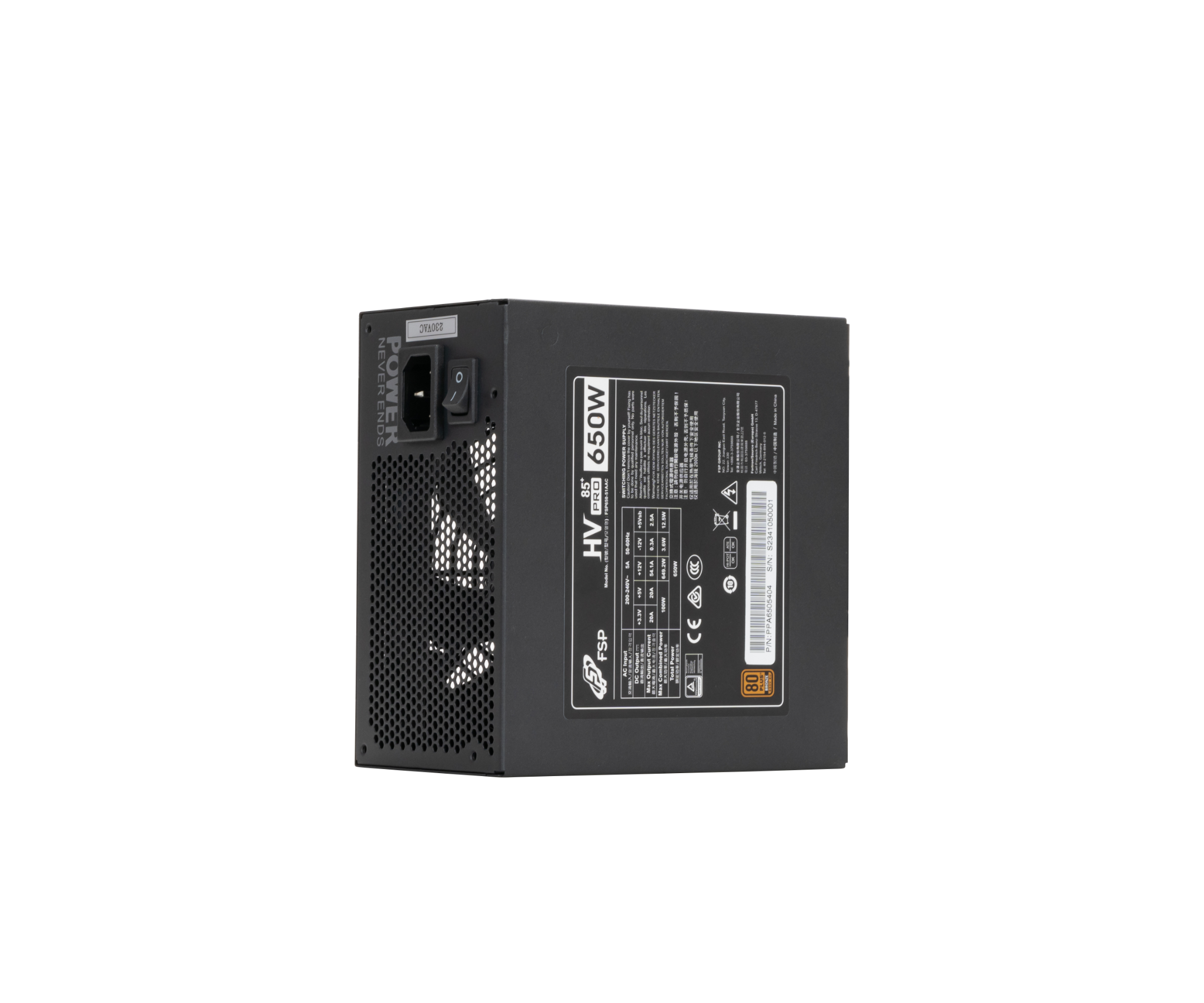 Nguồn Máy Tính Fsp Hv Pro 650W - 80 Plus Bronze (650W)