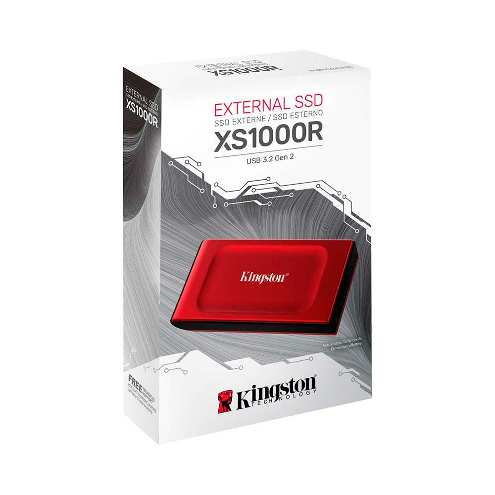 Ổ Cứng Di Dộng Ssd Kingston Xs1000 1Tb, Usb 3.2 Gen2, 1050Mb/S, Màu Đỏ