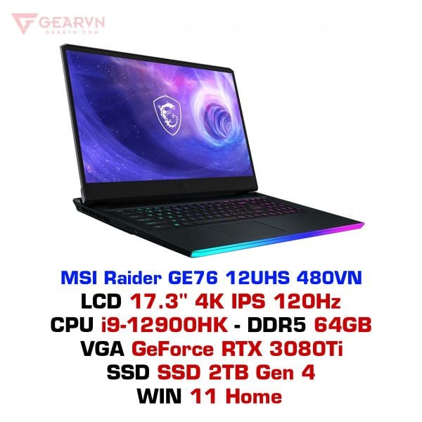  Laptop gaming MSI GE76 12UHS 480VN 