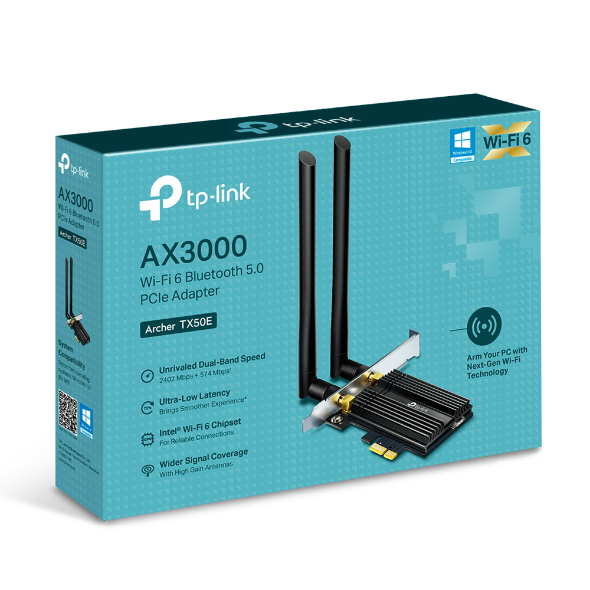  Card mạng WiFi 6 TP-Link Archer TX50E chuẩn AX3000 