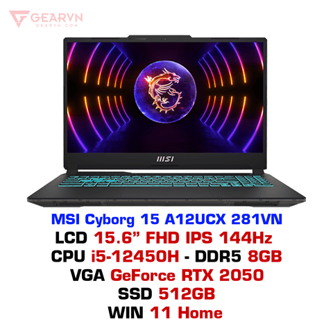  Laptop Gaming MSI Cyborg 15 A12UCX 281VN 