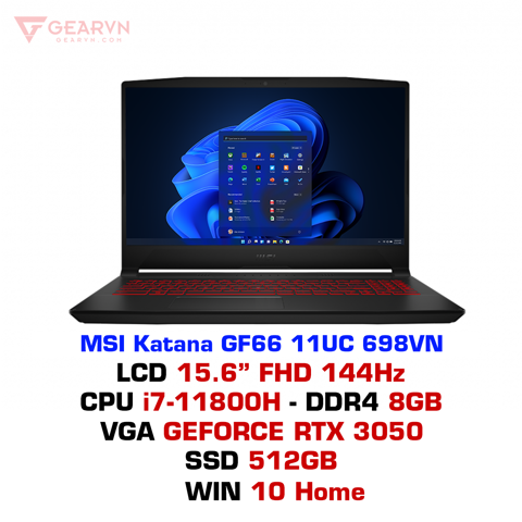  Laptop gaming MSI Katana GF66 11UC 698VN 