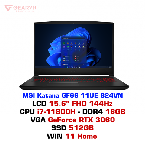  Laptop Gaming MSI Katana GF66 11UE 824VN 