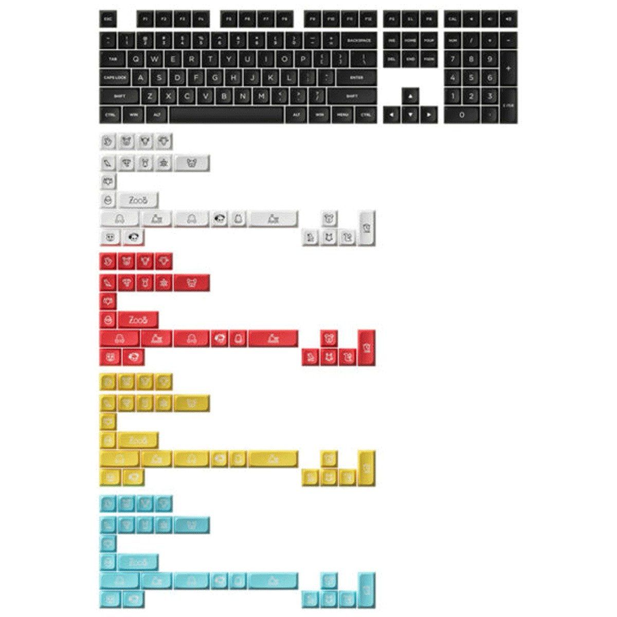 Akko Keycap Set – Wob (Pbt Double - Shot / Mda Profile / 282 Nút)