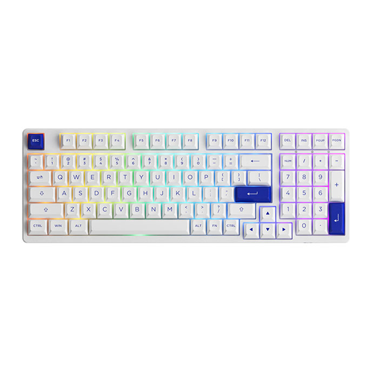 Bàn Phím Cơ Akko 3098N Multi - Modes Blue On White Ttc Flame Red