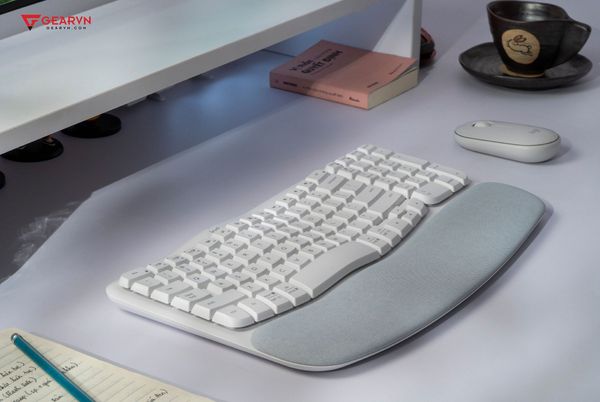  Bàn phím Logitech không dây Wave Keys Ergonomic Trắng 