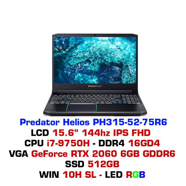  Laptop Gaming ACER Predator Helios PH315 52 75R6 