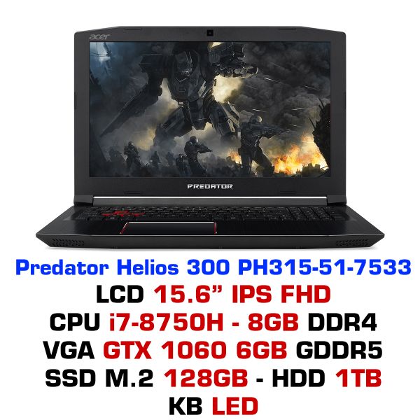  Laptop Gaming ACER Predator Helios 300 PH315-51-7533 