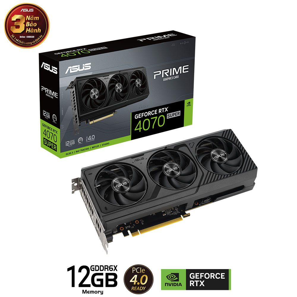 Card Màn Hình Asus Prime Geforce Rtx 4070 Super 12Gb Gddr6X (Prime - Rtx4070S - 12G)