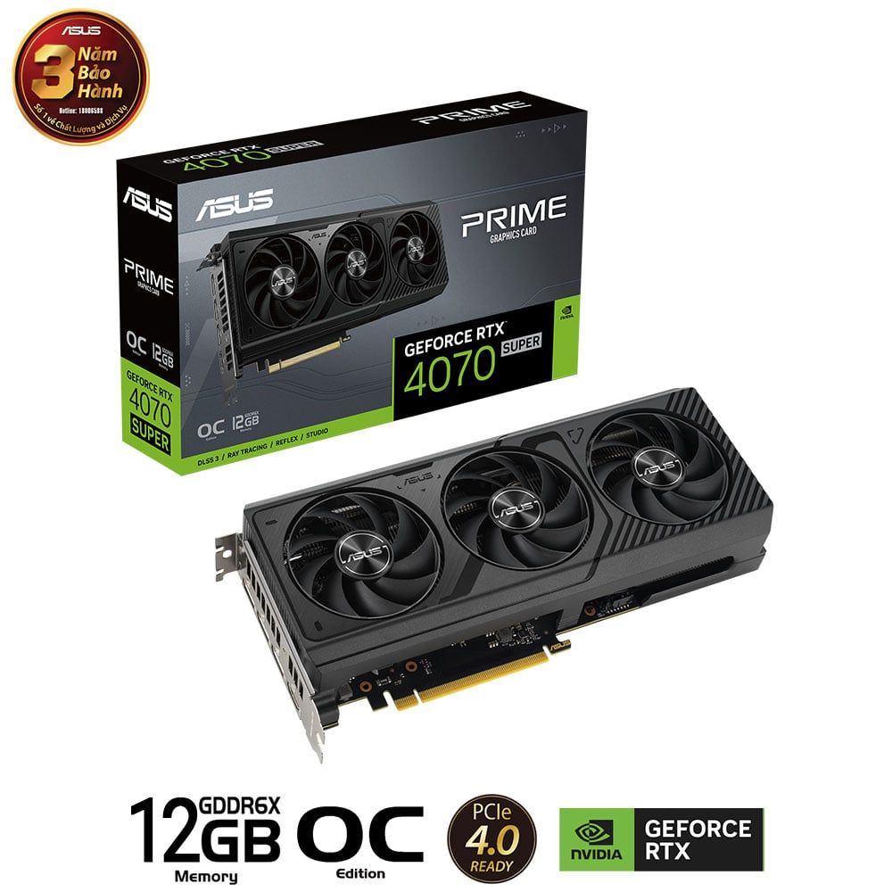 Card Màn Hình Asus Prime Geforce Rtx 4070 Super 12Gb Gddr6X Oc Edition (Prime - Rtx4070S - O12G)