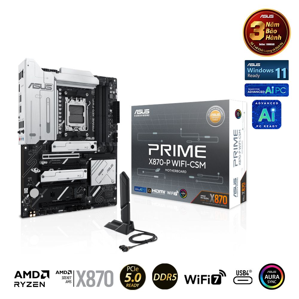 Bo Mạch Chủ Asus Prime X870 - P Wifi - Csm (Ddr5)