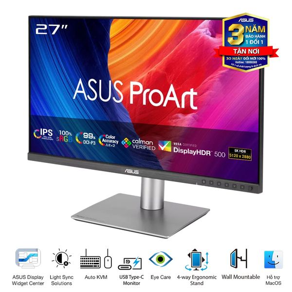  Màn hình ASUS ProArt PA27JCV 27" IPS 5K USBC chuyên đồ họa 