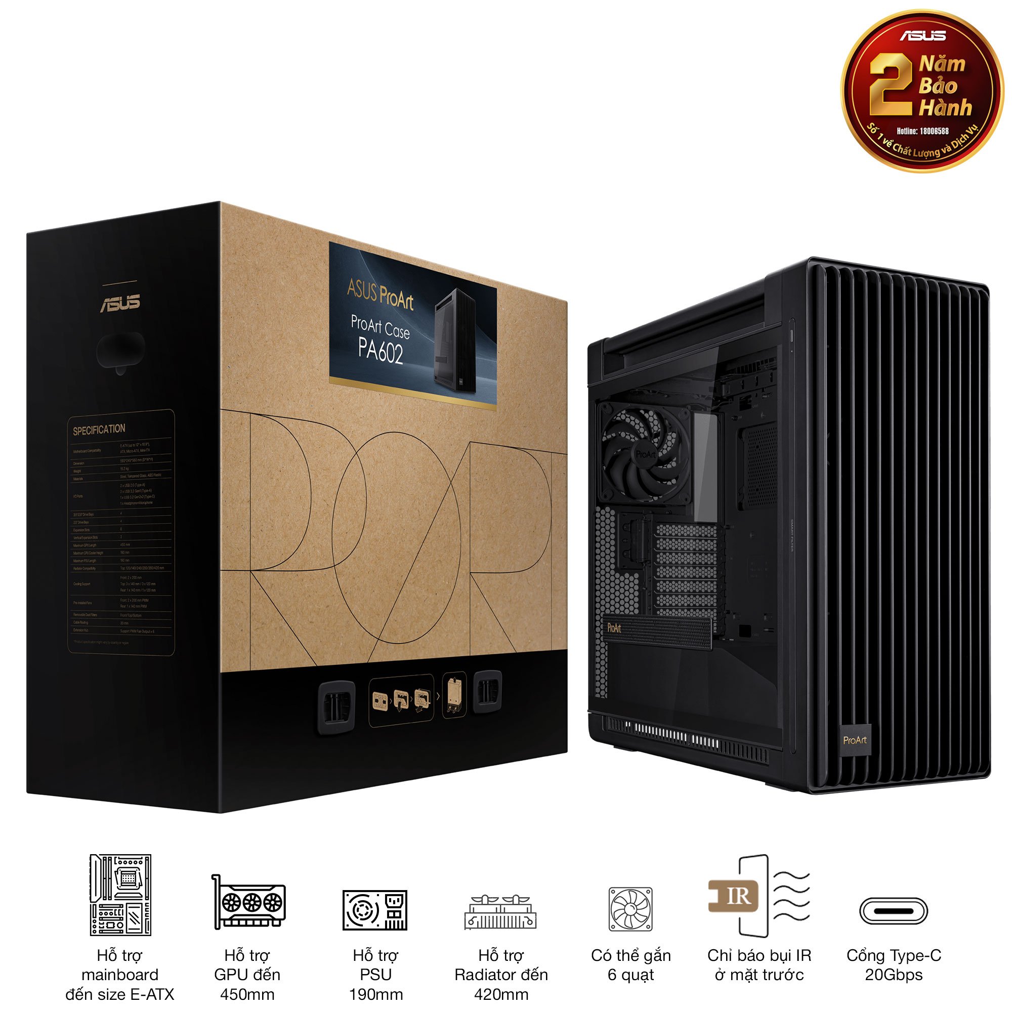 Vỏ máy tính ASUS ProArt PA602 Wood Edition