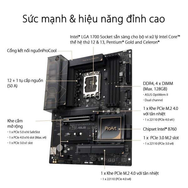  Bo mạch chủ ASUS ProArt B760-CREATOR DDR4 