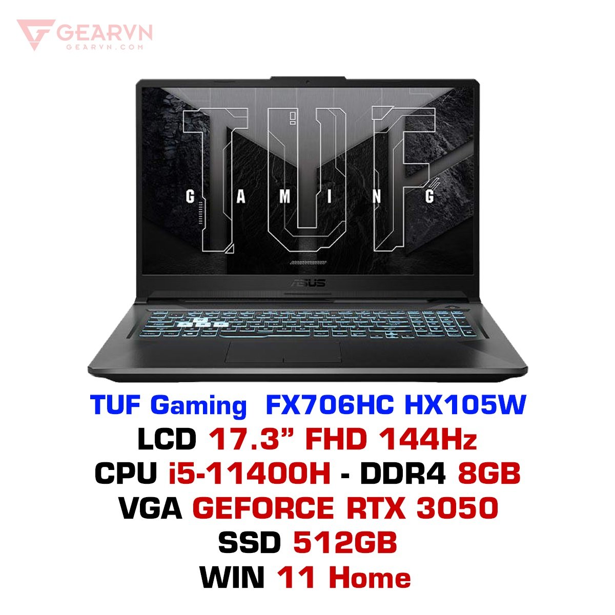 Laptop Asus TUF Gaming FX706HC HX105W – GEARVN.COM