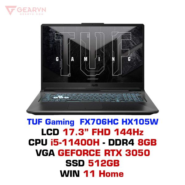  Laptop Asus Gaming TUF FX706HC HX105W 