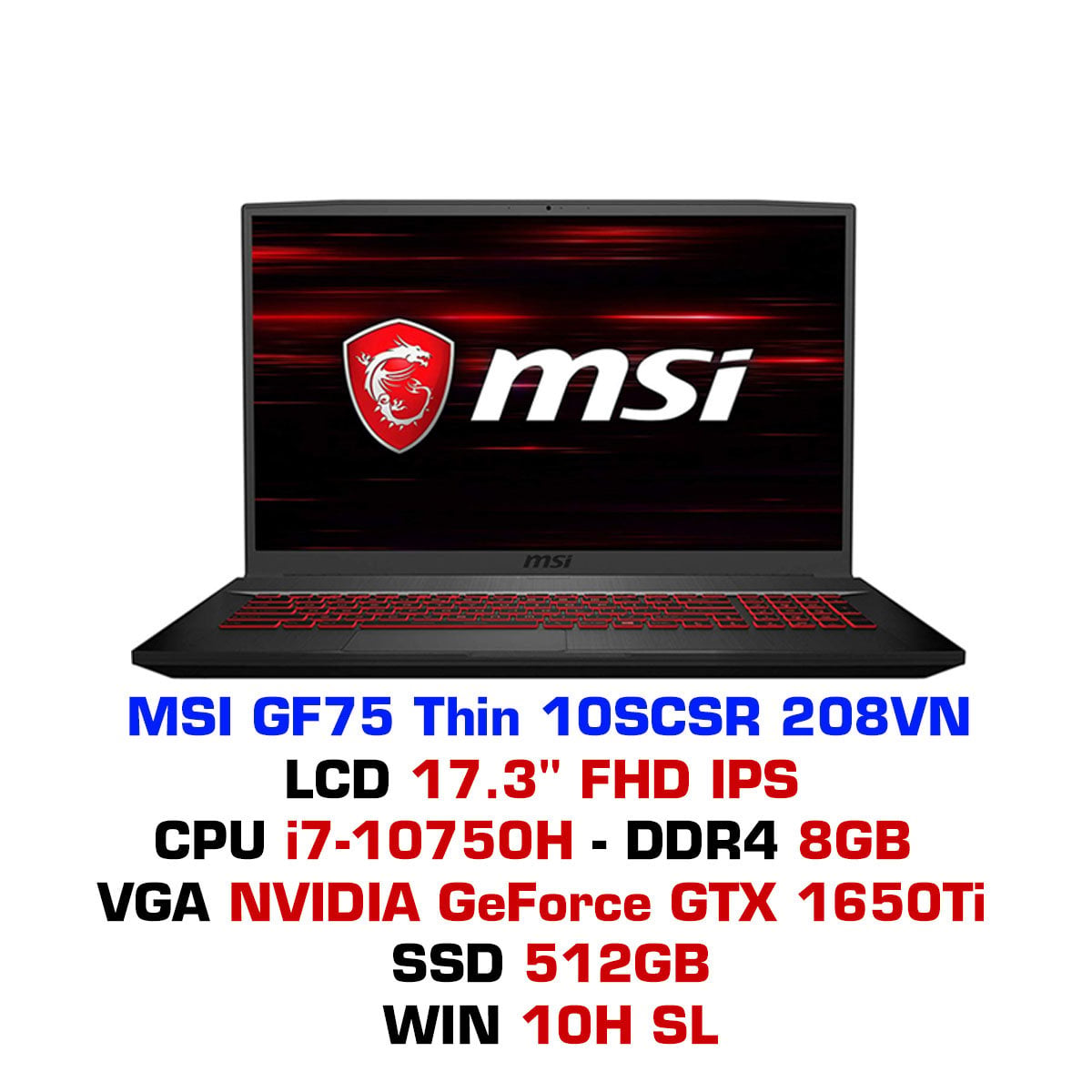 Laptop Gaming MSI GF75 Thin 10SCSR 208VN giá rẻ – GEARVN.COM