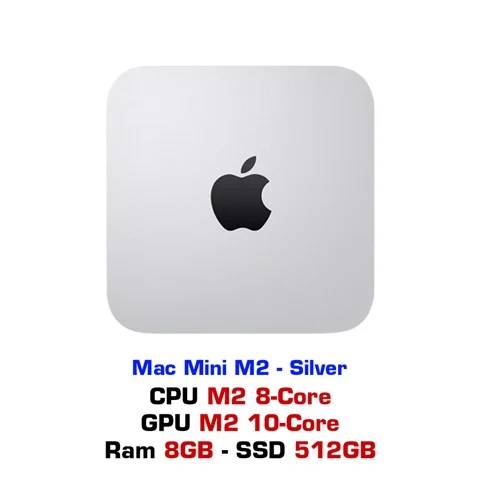  Mac Mini M2 8CPU 10GPU 8GB 512GB Silver - MMFK3SA/A 