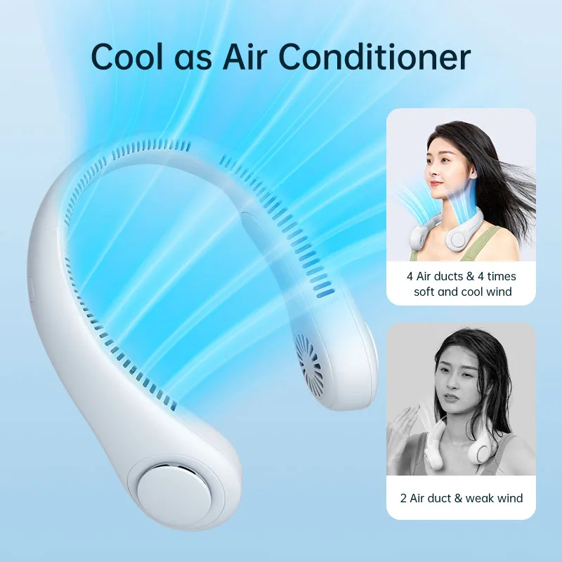 VENTILADOR DE CUELLO PORTÁTIL: ¡Refrescate en cualquier lugar! - VENTILADOR DE CUELLO PORTATIL