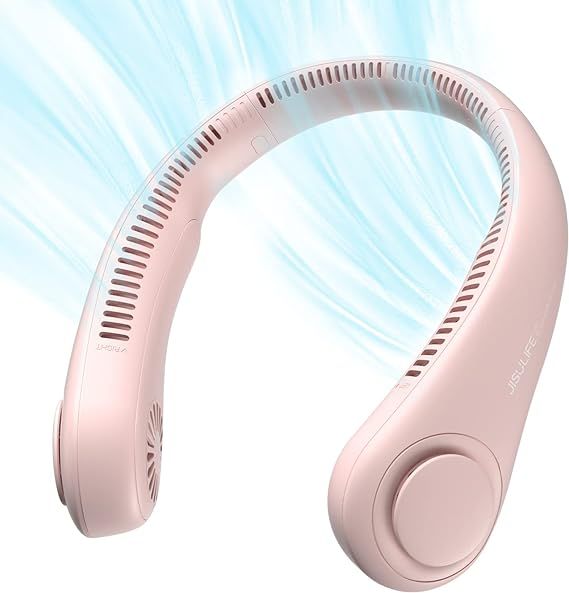 Quạt Đeo Cổ Mini Không Cánh Jisulife Fa14 Pink J1043