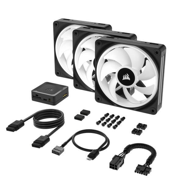  Bộ 3 quạt Corsair iCUE LINK QX120 RGB kèm iCUE LINK Hub (CO-9051002-WW) 