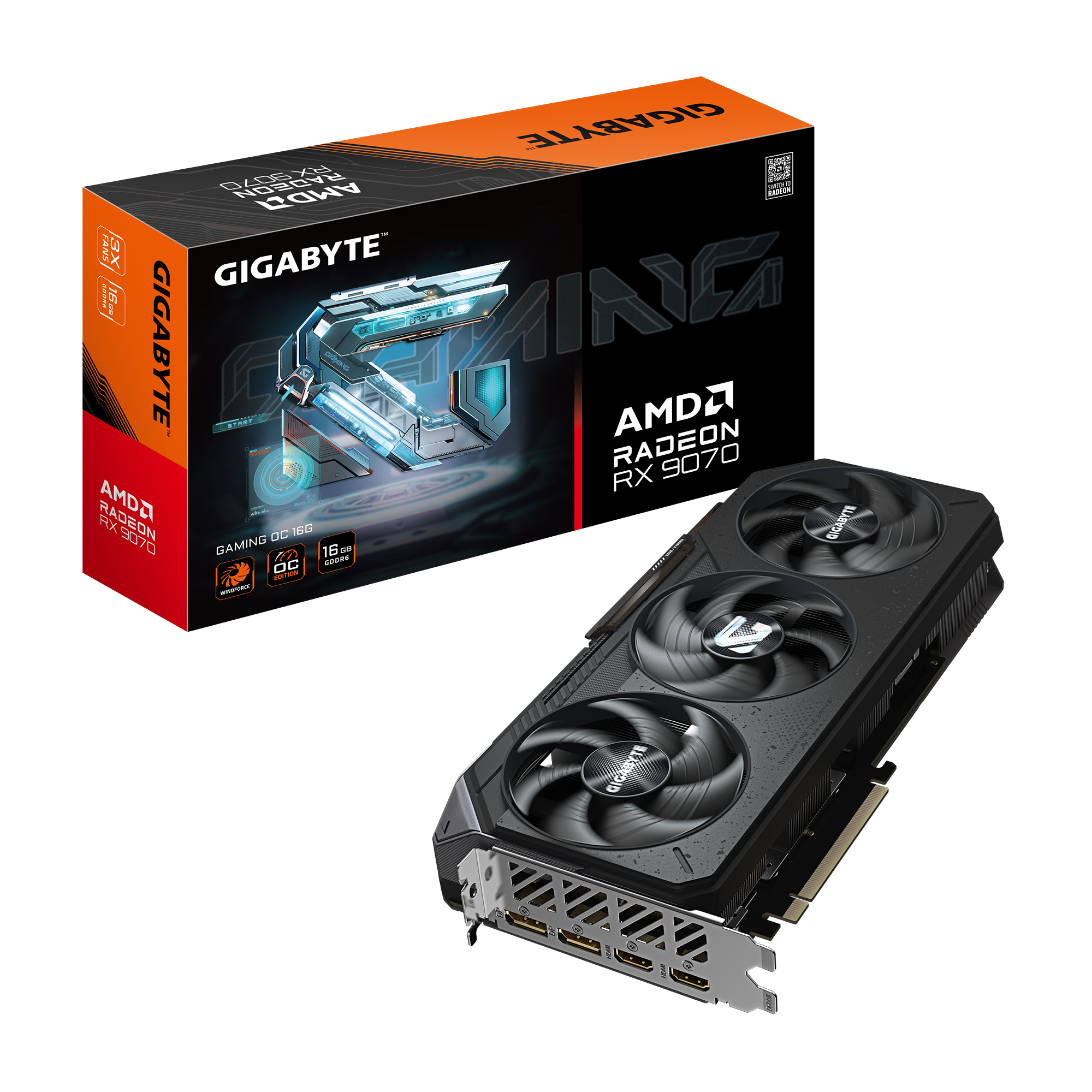 Card màn hình GIGABYTE Radeon RX 9070 GAMING OC 16G (GV-R9070GAMING OC-16GD)
